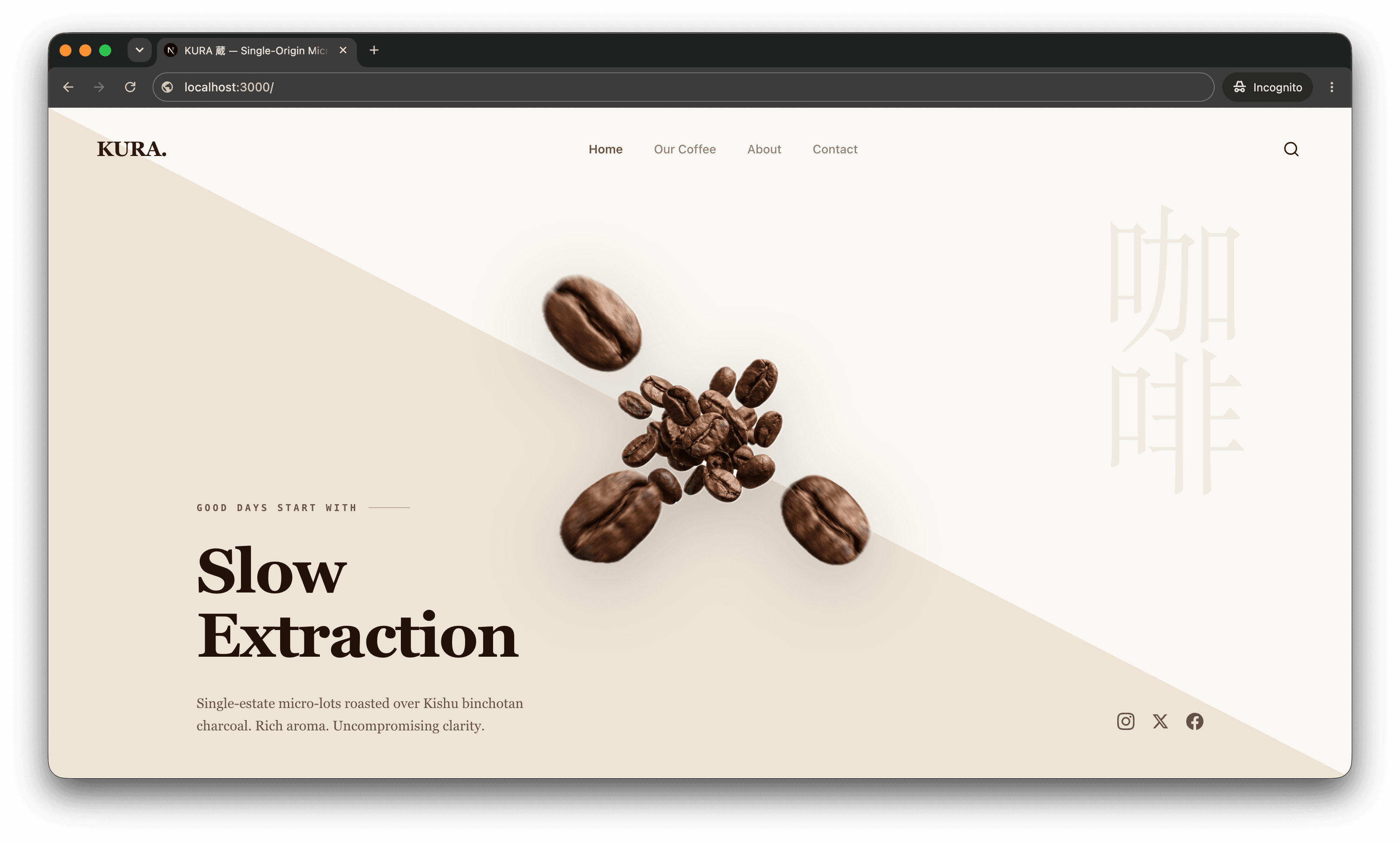 Kura - Coffee Roastery Landing Page
